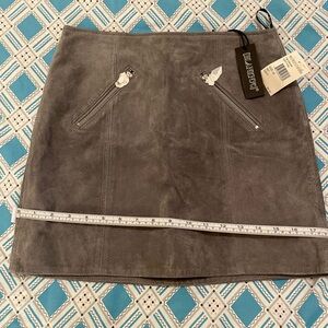 NWT Blank NYC dark gray 100% leather skirt in sz 26